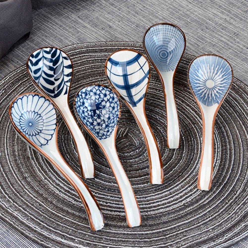 [Elegan] Sendok Sup Aduk Makan Bayi Gaya Jepang Mixing Ceramic Cutlery