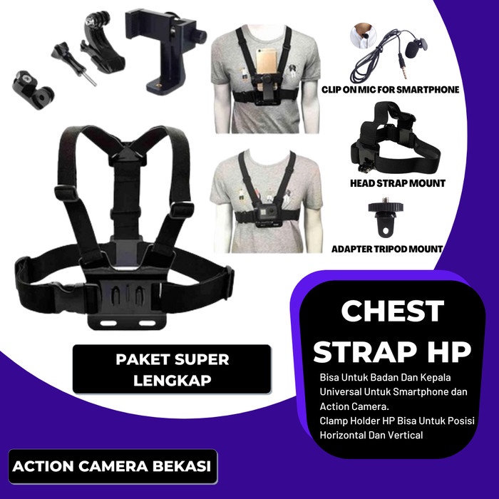 Strap Body Chest Strap Tali Dada Mounting Holder For Smartphone Hp Belt