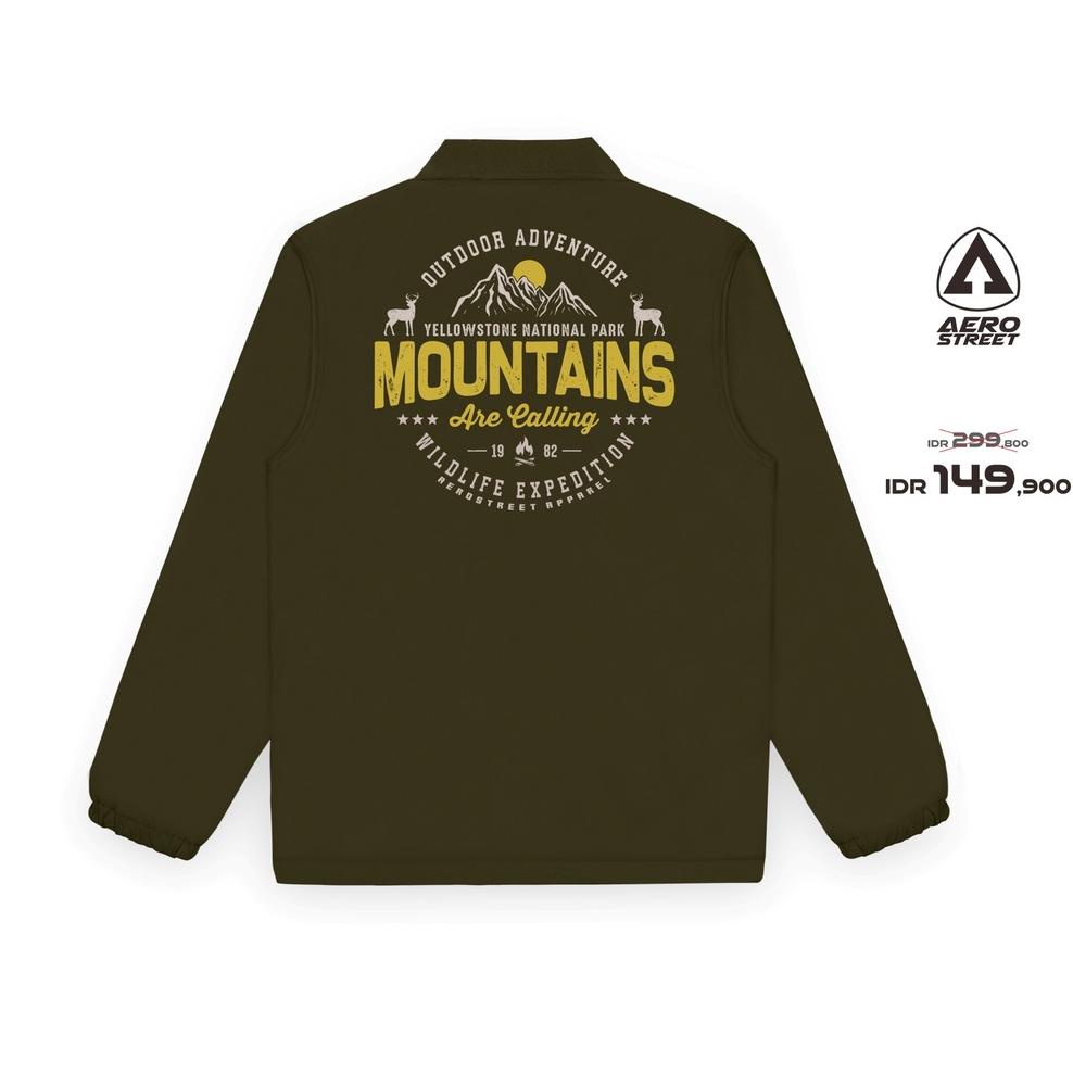 ❅ R29 Aerostreet Coach Jacket Outdoor Adventure Hijau Army Jaket DADAA ....