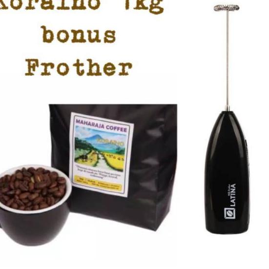 

✷ Kopi Arabika & Robusta Blend KORAINO 1kg Kopi Rakyat Sangrai + Bonus 3323 Milk Frother ➤