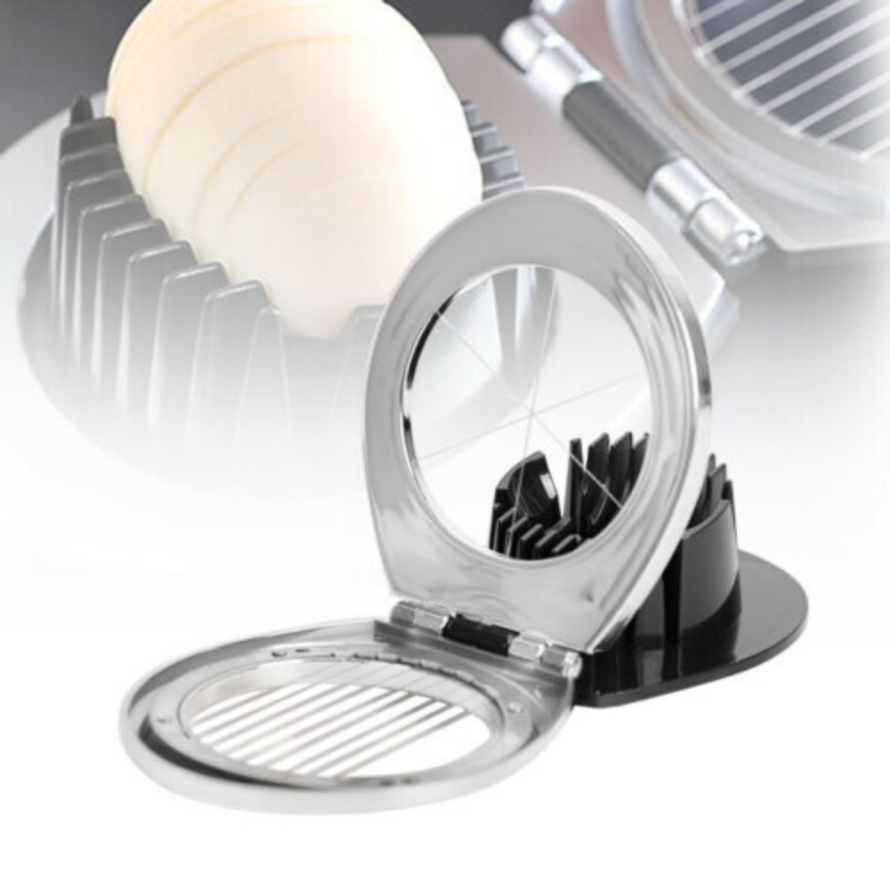 Solighter Egg Slicers Stainless Steel Alat Dapur Aksesoris Dapur Sekat Telur