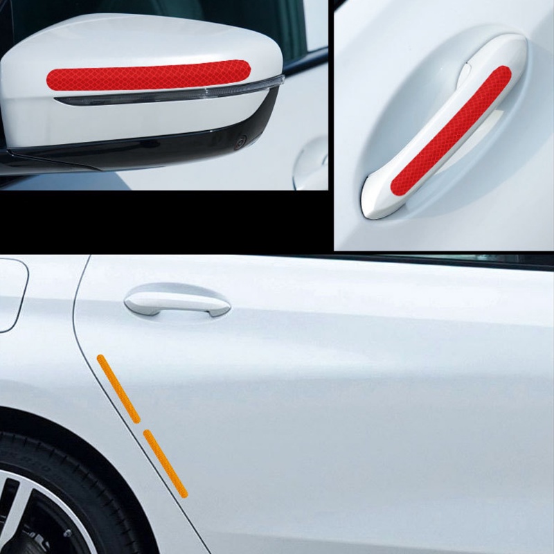 2pcs Stiker Mobil Spion Strip Reflektif Anti-Tabrakan Peringatan Stiker DIY Strip Reflektif Aksesoris Eksterior Otomatis