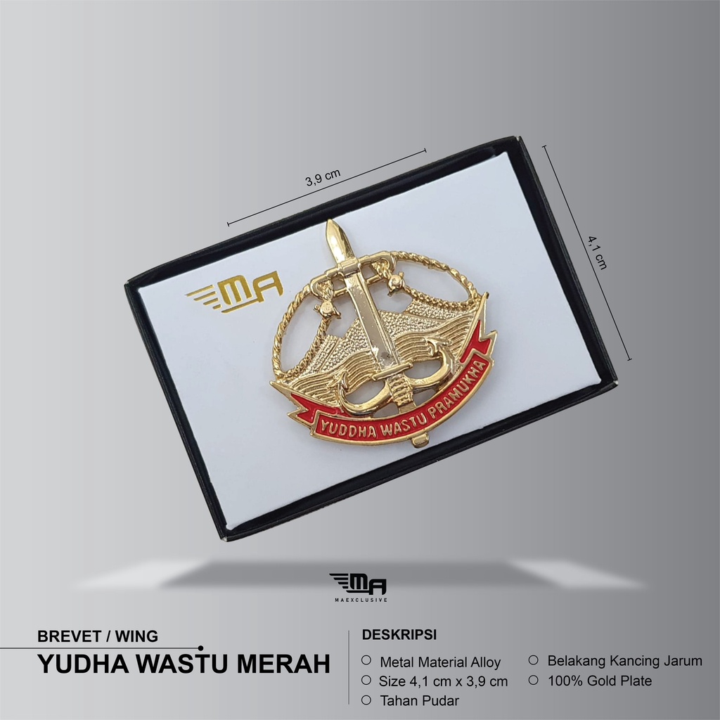 WING YUDHAWASTU MERAH PDH BRIVET BREVET PIN YUDHAWASTU MERAH