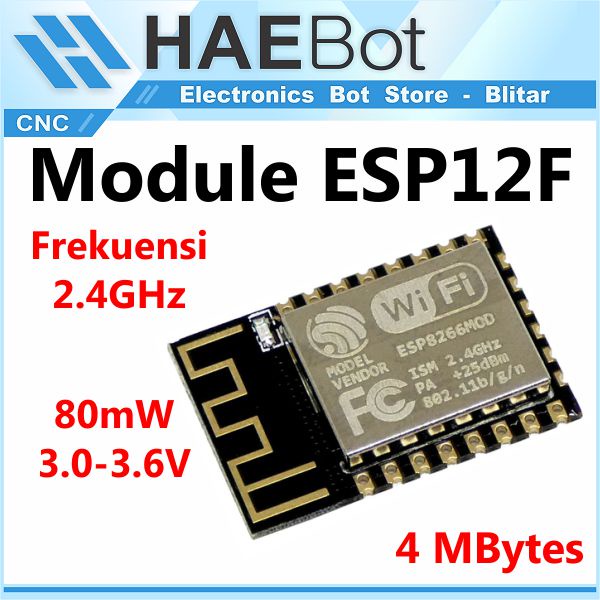 [HAEBOT] ESP12 ESP12F WiFi Module Wireless ESP8266 IoT Board 4 MB MCU Network Internet Mikrokontroller UART Remote Control Smart Home ESP 12F