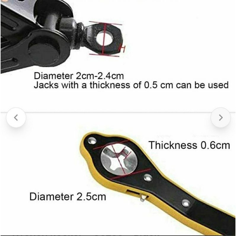 Auto Labor-saving Jack Ratchet Wrench / Scissor Jack Garage Tire Wheel Lug Wrench / Handle Labor-saving Wrench for Motorcycle, Car,Suv