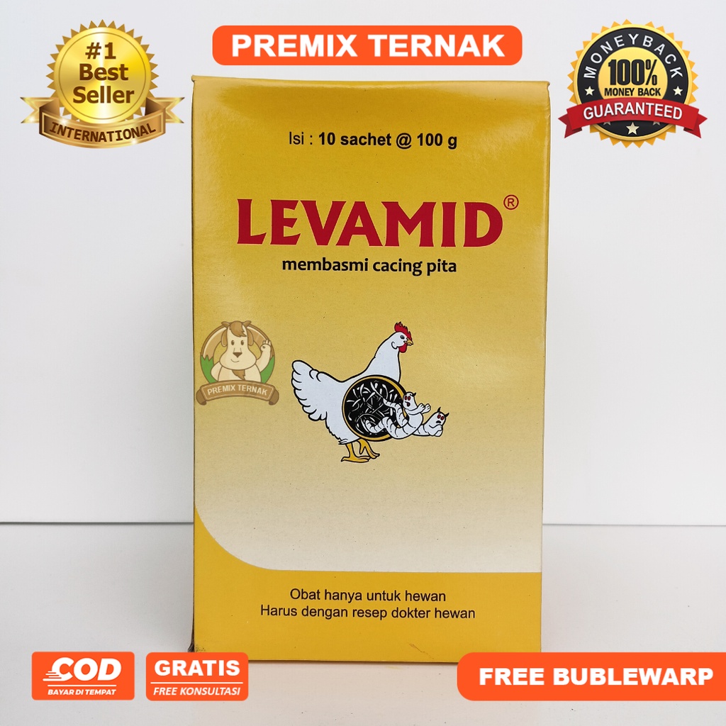 LEVAMID 100 gram - Obat Cacing Pita Gilik Ayam Burung Unggas Hewan - Like Veta Levasol