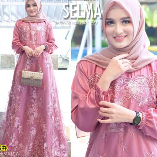 Hot Sale Farasya Dress Kondangan Jumbo Ld 130 Gamis Brukat Jumbo Party Dress Muslim Wanita Ld 130 Ga