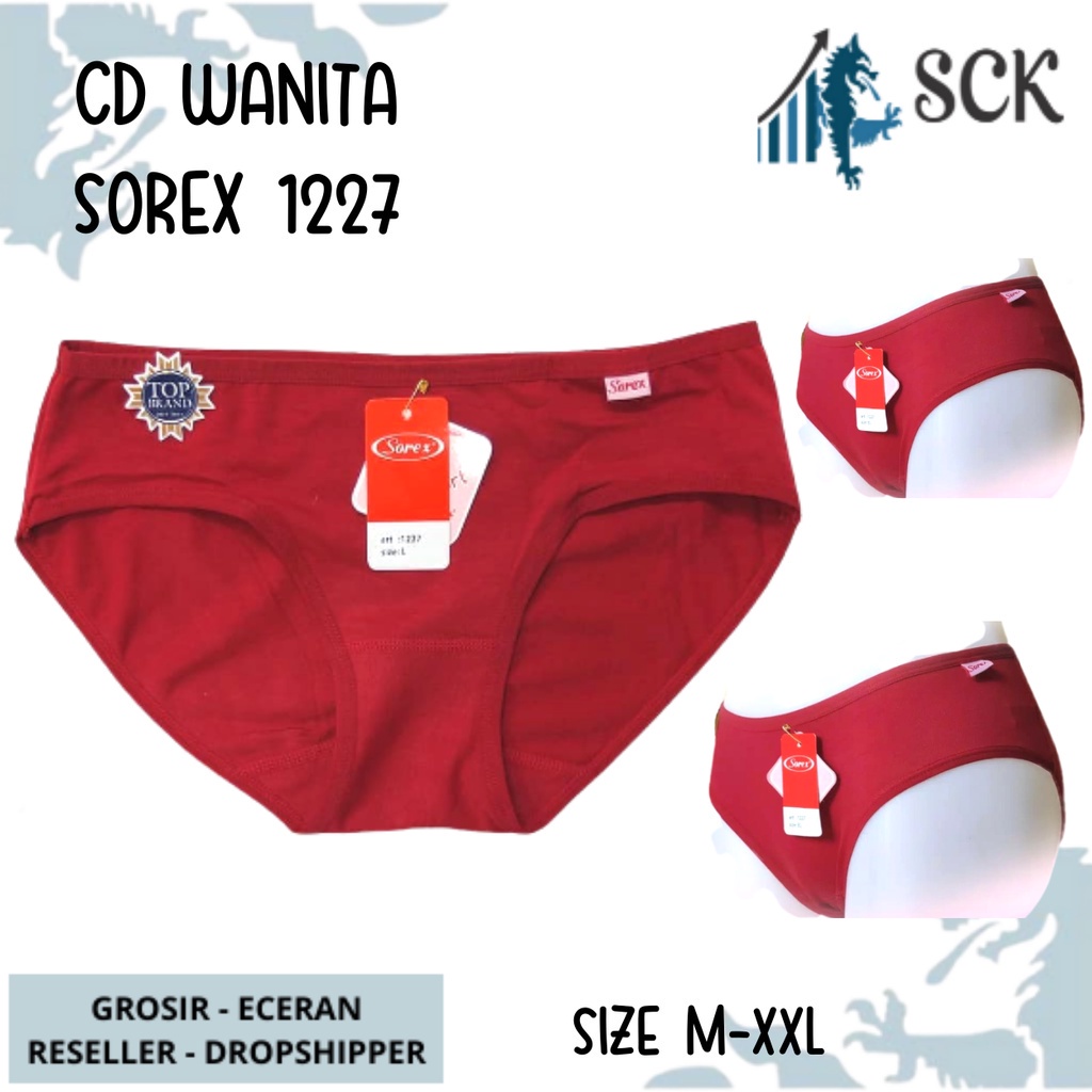 CD Wanita SOREX 1227 Bahan Katun Halus / Celana Dalam MODEL MID WAIST M-XXL / Pakaian Dalam Cewek /  - sckmenwear GROSIR