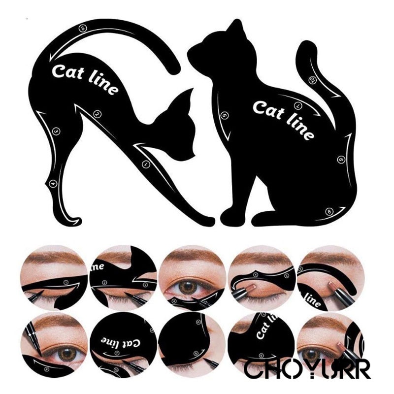 【COD】Cetakan Eyeliner / Eye Shadow / Alis Kucing Cat Line Bentuk Kucing  Untuk Pemula Portabel Multifungsi Makeup Tool-CH