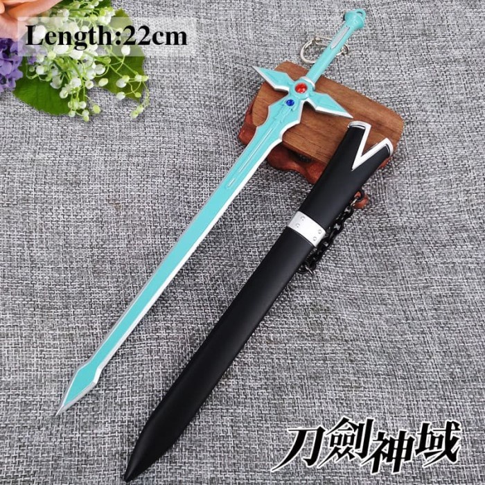 Gantungan kunci pedang 22 cm sword art online kirito dark repulser