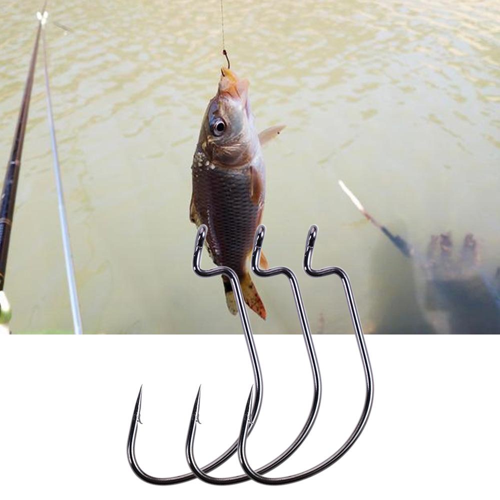 Agustinina Memancing Lembut Cacing Kait Aksesoris Memancing Berkualitas Tinggi Baja Karbon Tinggi 50 Pcs/lot Kunci Super Fishhooks