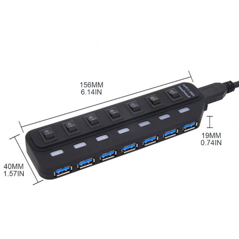 Zzz 7-port USB3.0 Hub Dengan Saklar On Off USB Splitter Adaptor Expander Multi port