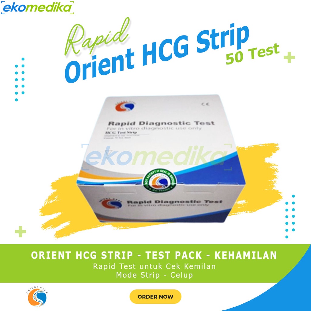 Test Pack Tes Kehamilan HCG Strip ORIENT GENE - HCG Test Strip ISI 50 / HCG Cassette 25T