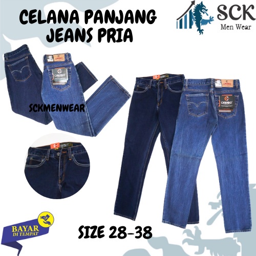 Celana Jeans Pria CARINDO Standar / Bawahan Denim Cowok REGULER / Pakaian Laki-laki - sckmenwear GROSIR