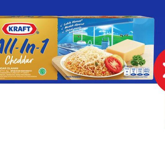 

♬ Keju Kraft Cheddar All-in-1 2kg !!- ➧