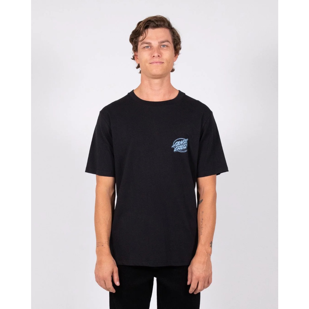 Santa Cruz Lined Oval Dot Black Tee