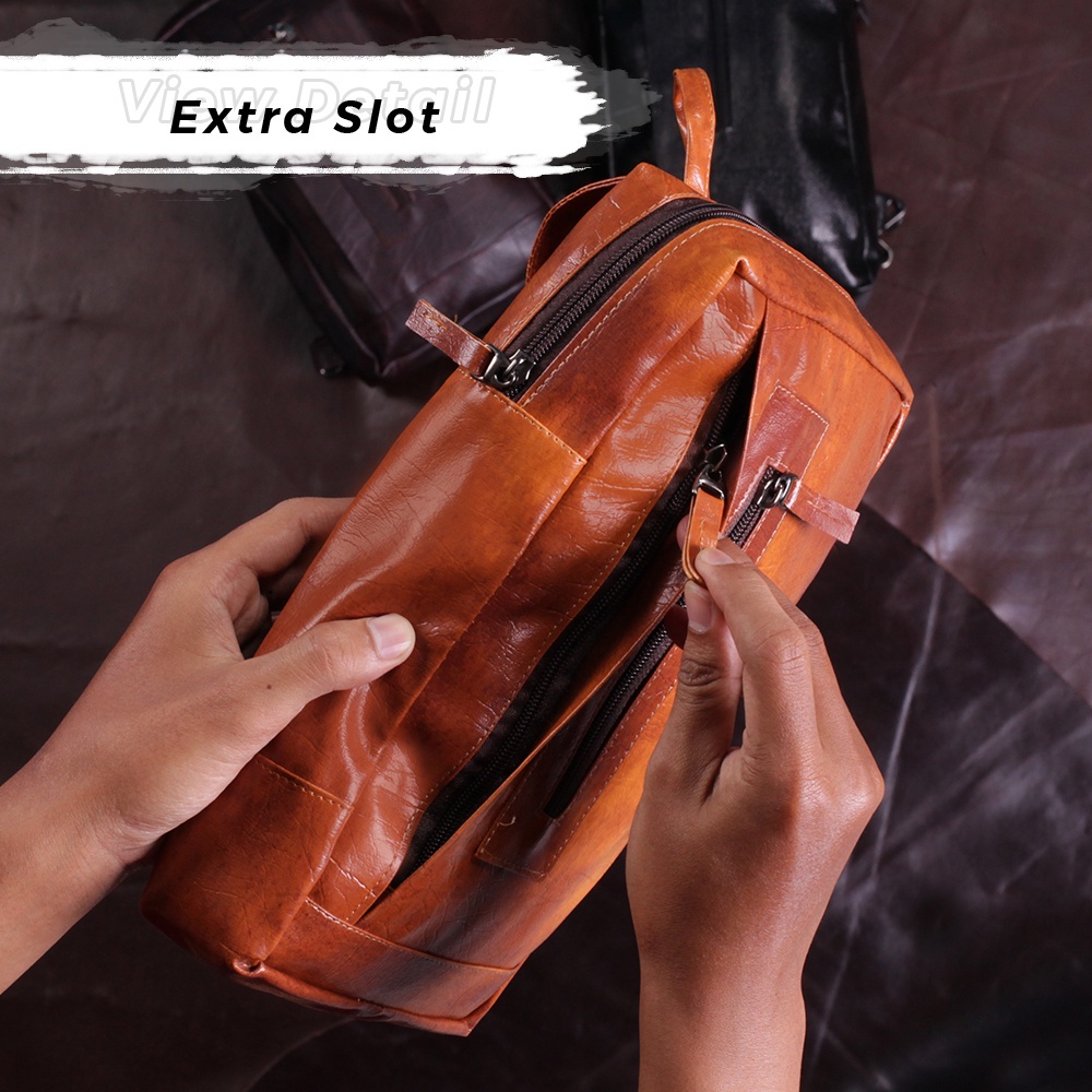 Tas Kulit Asli Tas Slempang Kulit PU Leather Slingbag ESL03 BISA COD