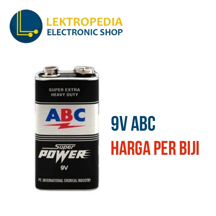 Baterai 9 volt ABC Kotak Super Power Batu 9 v volt 9volt Battery Batre