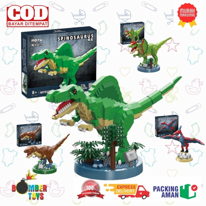 MAINAN ANAK BRICK BLOCK DINOSAURUS DINO MOYU PUZZLE SPINOSAURUS Kado