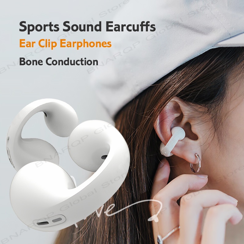 Tulang Konduksi Bluetooth 5.3 Earphone Anting-Anting Headphone Nirkabel Tahan Air Headset TWS Olahra
