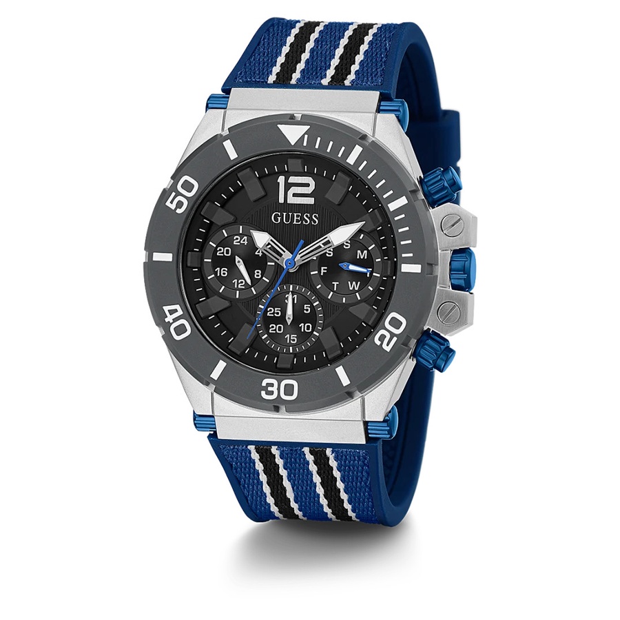 promo jam tangan pria GUESS GW0415G2 Original PILOT Jam Tangan Pria Analog Blue Rubber