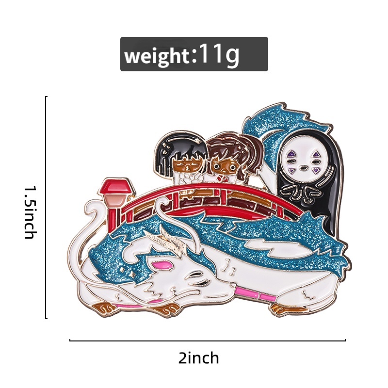 Anime Spirited Away Enamel Pin Lucu Ada Wajah Man Bros Lencana Kerah Pin Haku Logam Bros Kartun Perhiasan Hadiah Untuk Penggemar Anak-Anak