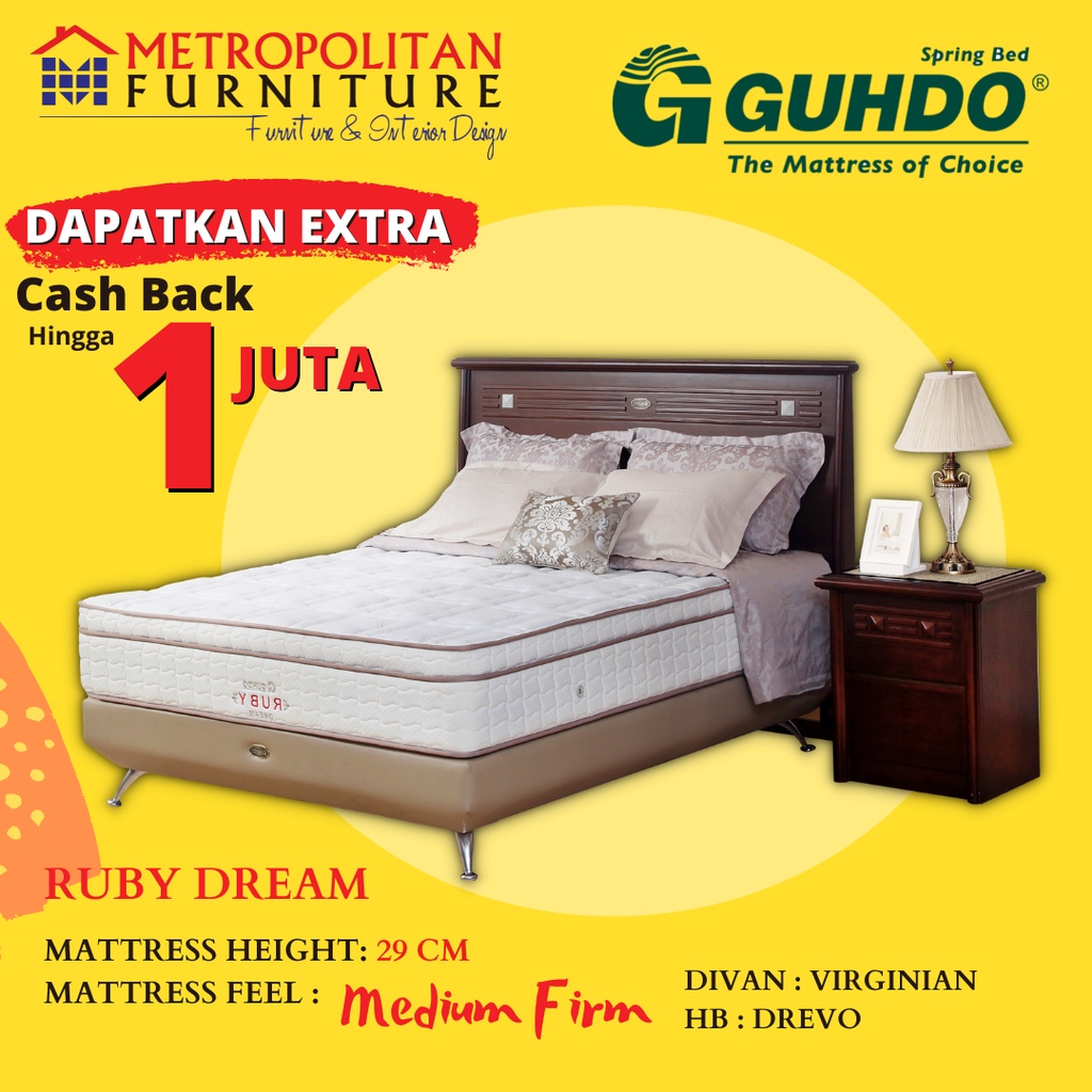 Kasur Springbed Guhdo Ruby Dream FULL SET Drevo Virginian