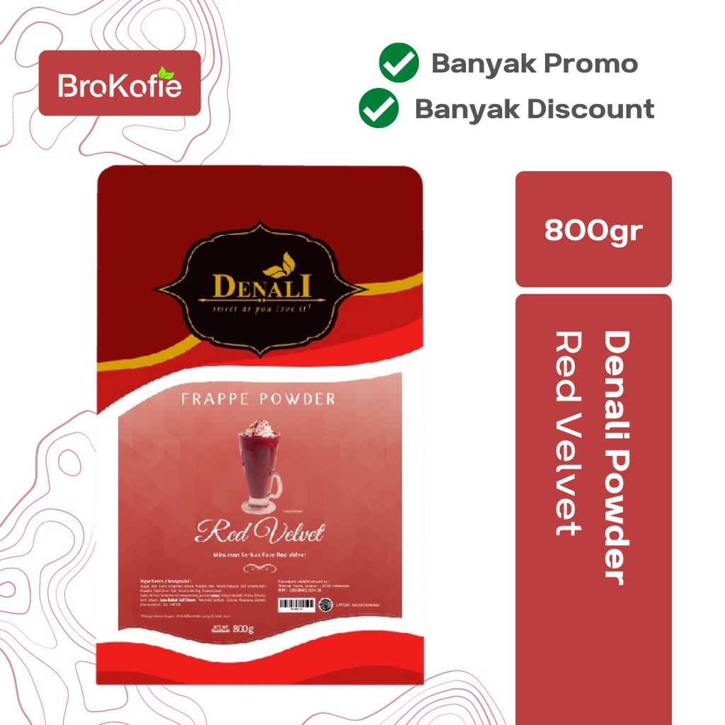 

Denali Powder Red Velvet 800g Promo Bubuk Minuman Premium Termurah