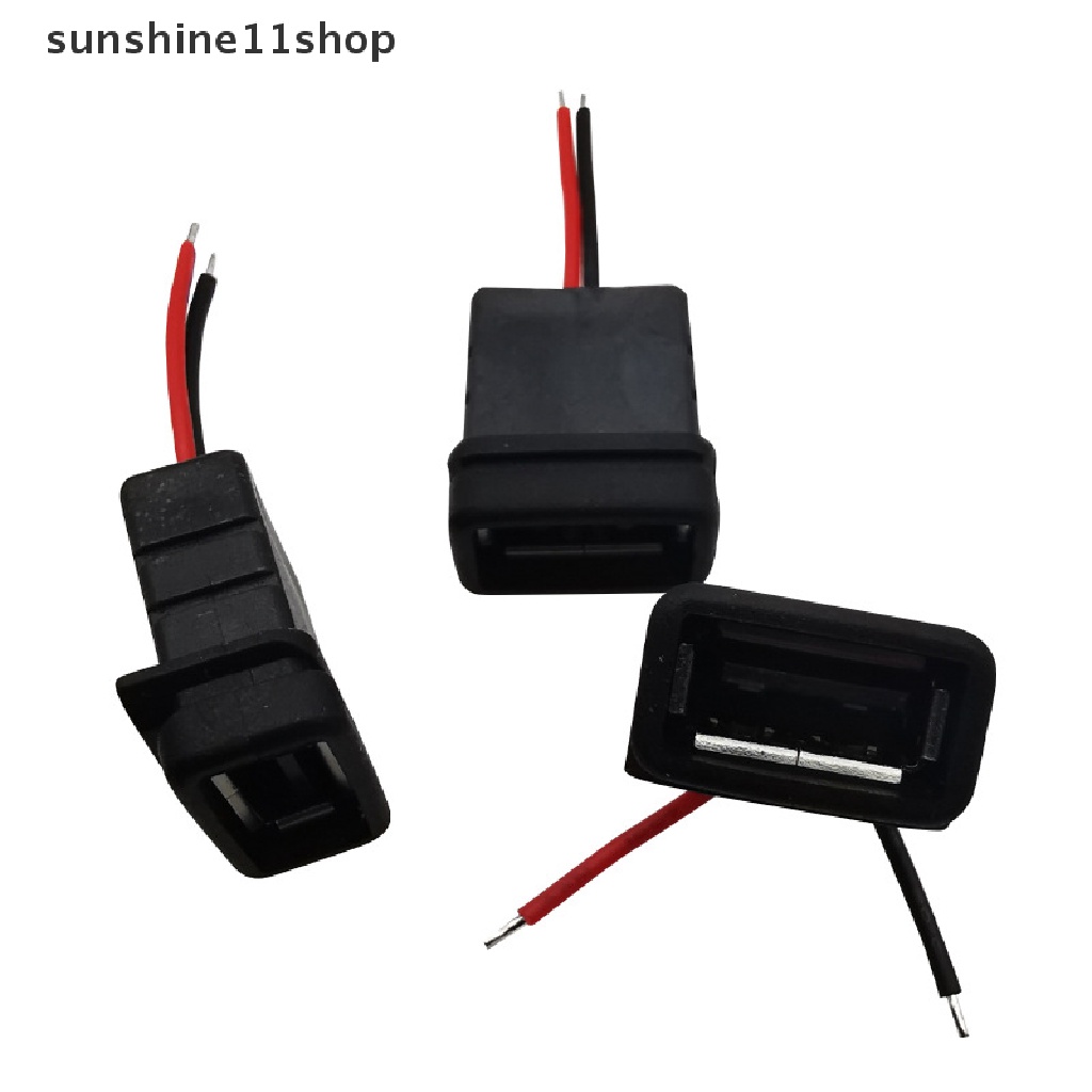 Sho 1pc USB 2.0 Female Power Jack USB2.0 Charging Port Connector Socket Dengan Kabel Listrik N