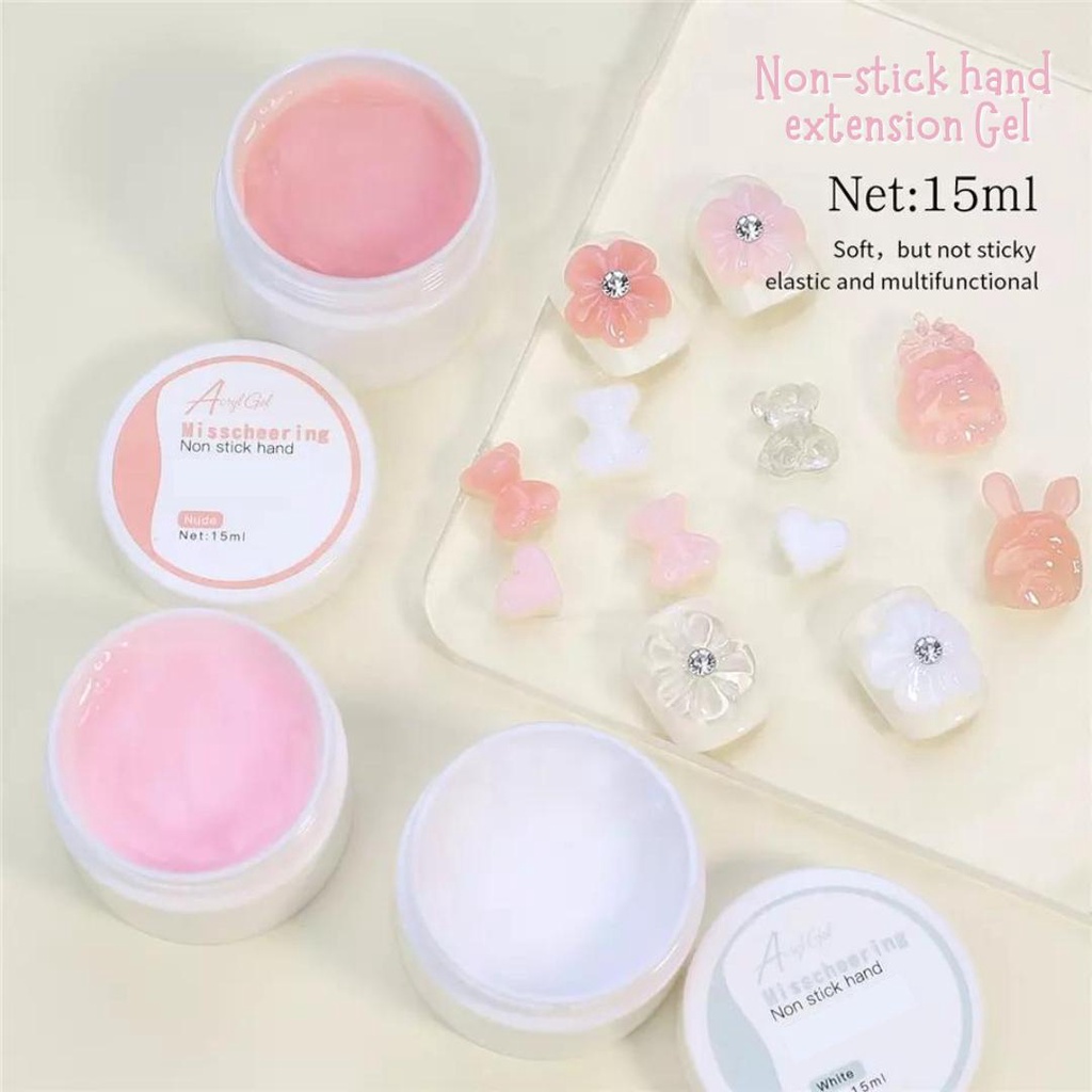 Monja Nail Art Extension Nail Non Stick Hand Solid Extension Nail Gel Hard Gel Builder / 3D Gel / Multifungsi Gel