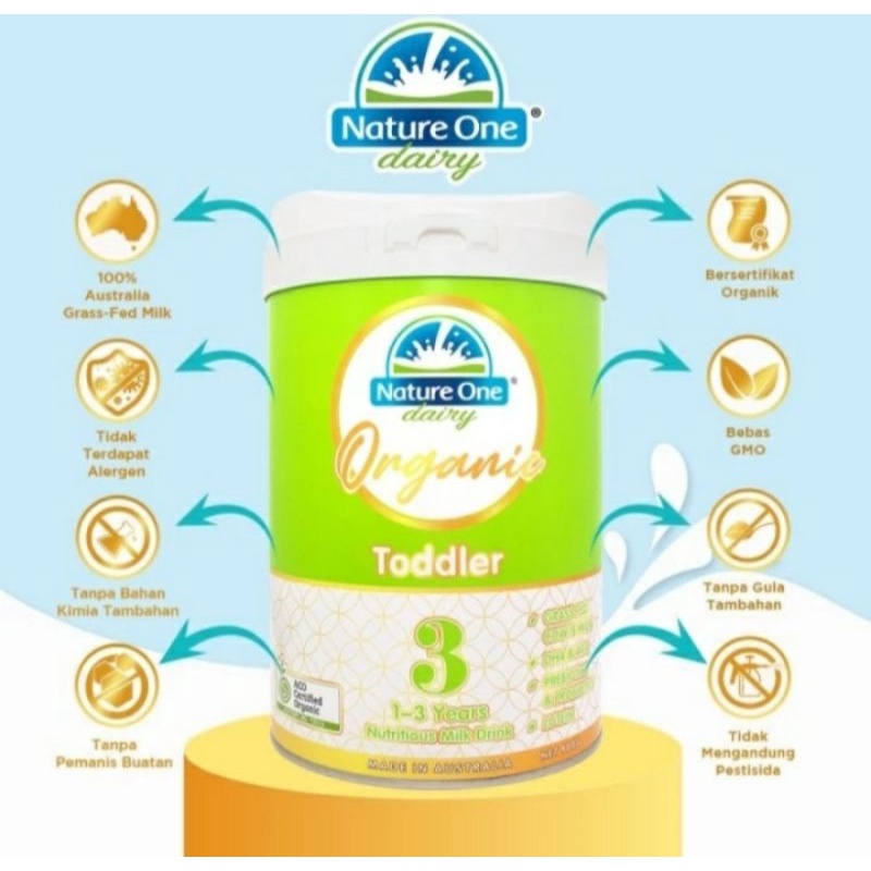 Nature One Dairy Organic Step 3 900gr Toddler 1 - 3 Tahun