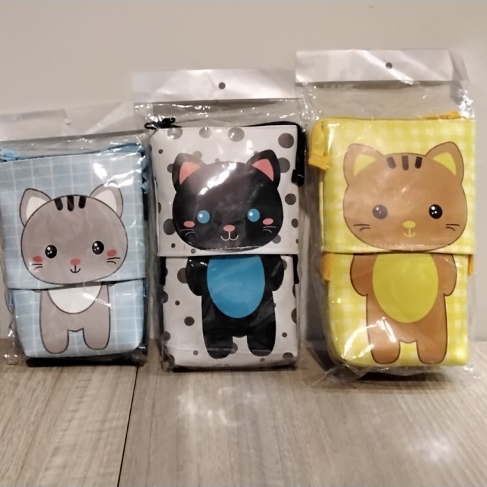 

favorit] Pencil case kucing resleting dorong