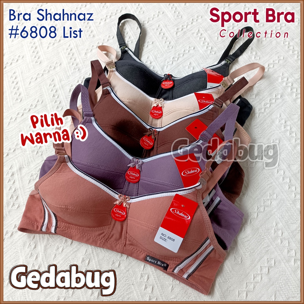 Bra BH Shahnaz 6808 List | Bra Sport wanita dewasa Busa tipis Kait 2 | Gedabug