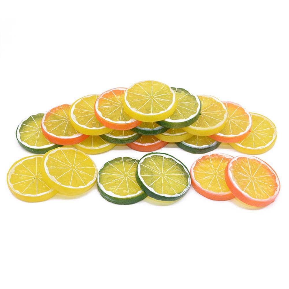 Needway   Plastik Lemon Slice Model Dekorasi Perlengkapan Dapur Kitchen Mainan Anak Dekorasi Rumah Pesta Ornamen Simulasi Buah DIY Scrapbooking