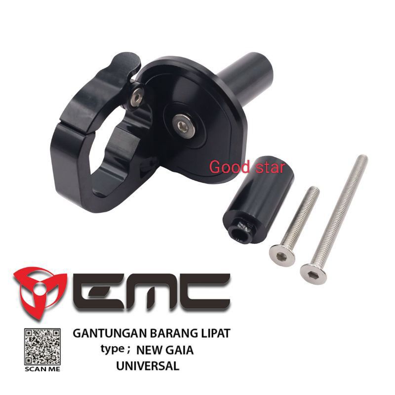 Gantungan Barang Motor Emc Model Bulat Lipat &amp; Tutup Universal Nmax,Aerox,Xmax,Vario125,150 Dll