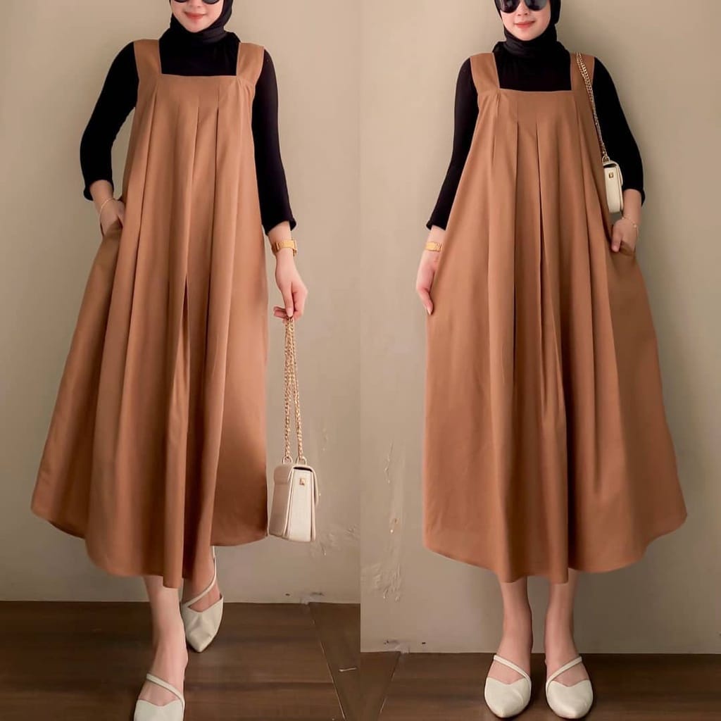 BEFAST - ZSO OOTD OVERAL WANITA IRA / OVERAL ALULA / Long Overal Wanita Model terbaru / Pakaian Casual Wanita Remaja / Outfit Wanita Style Hijab Trendy / Overal Wanita Kekinian Wanita ABG / Fashion Ala Style Korean / Overal Polos Tanpa Lengan Terlaris