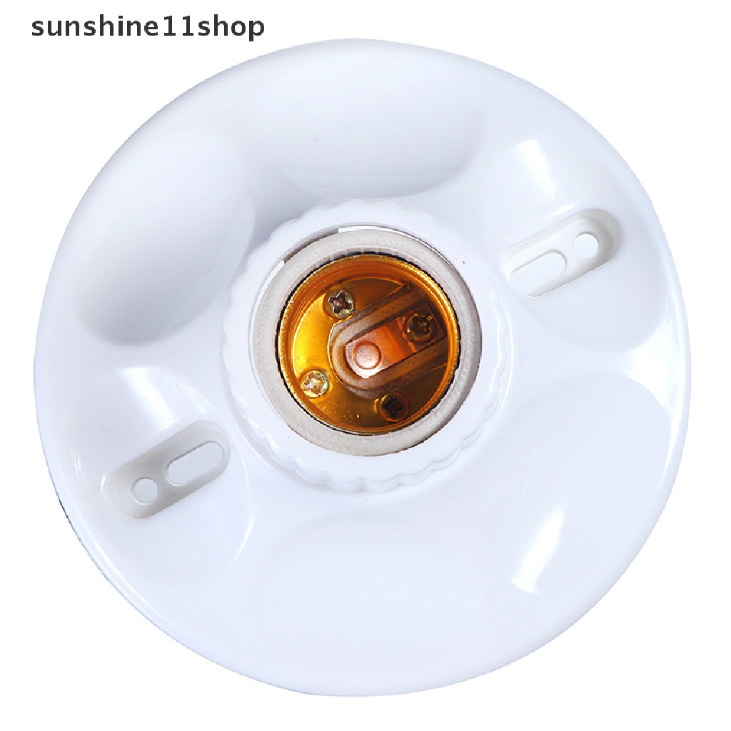 Sho E27 Dudukan Bohlam Lampu LED Alas Soket Bulat Base Socket Lampu Gantung 6A220V-250V N