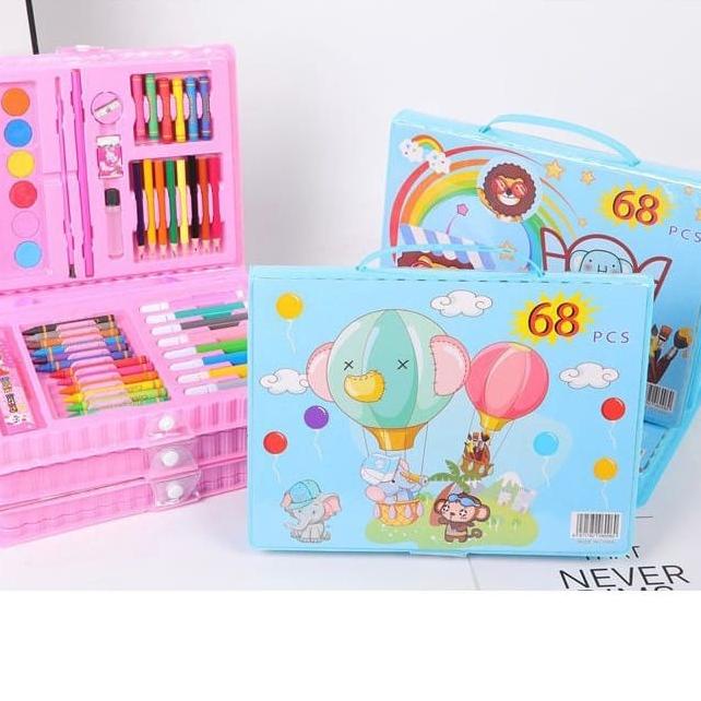 

GROSIR Crayon Set 68pcs / Krayon Mewarnai Anak 68pcs / Pensil Warna Set 68pcs !