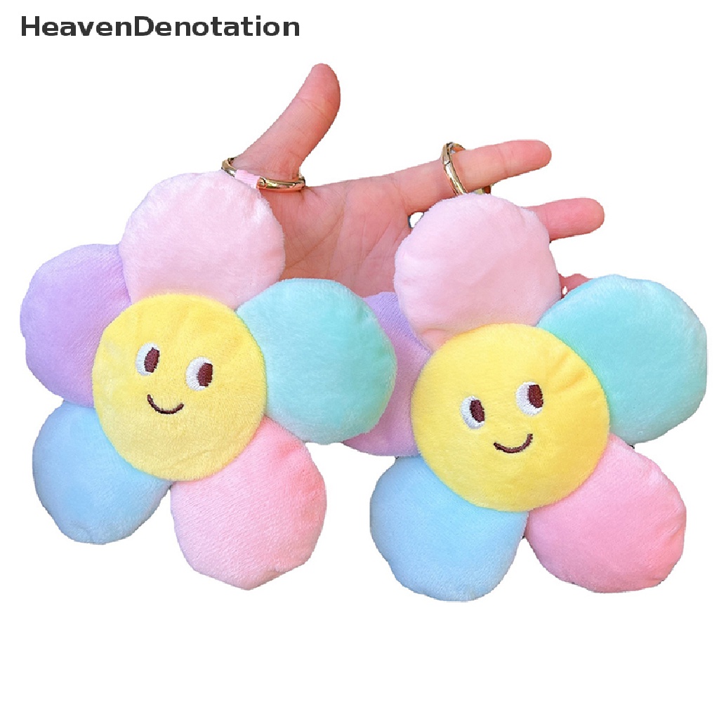 [HeavenDenotation] Gantungan Kunci Mewah Lucu Bunga Matahari Gantungan Kunci Mobil New Sunflower Plush Keychain HDV