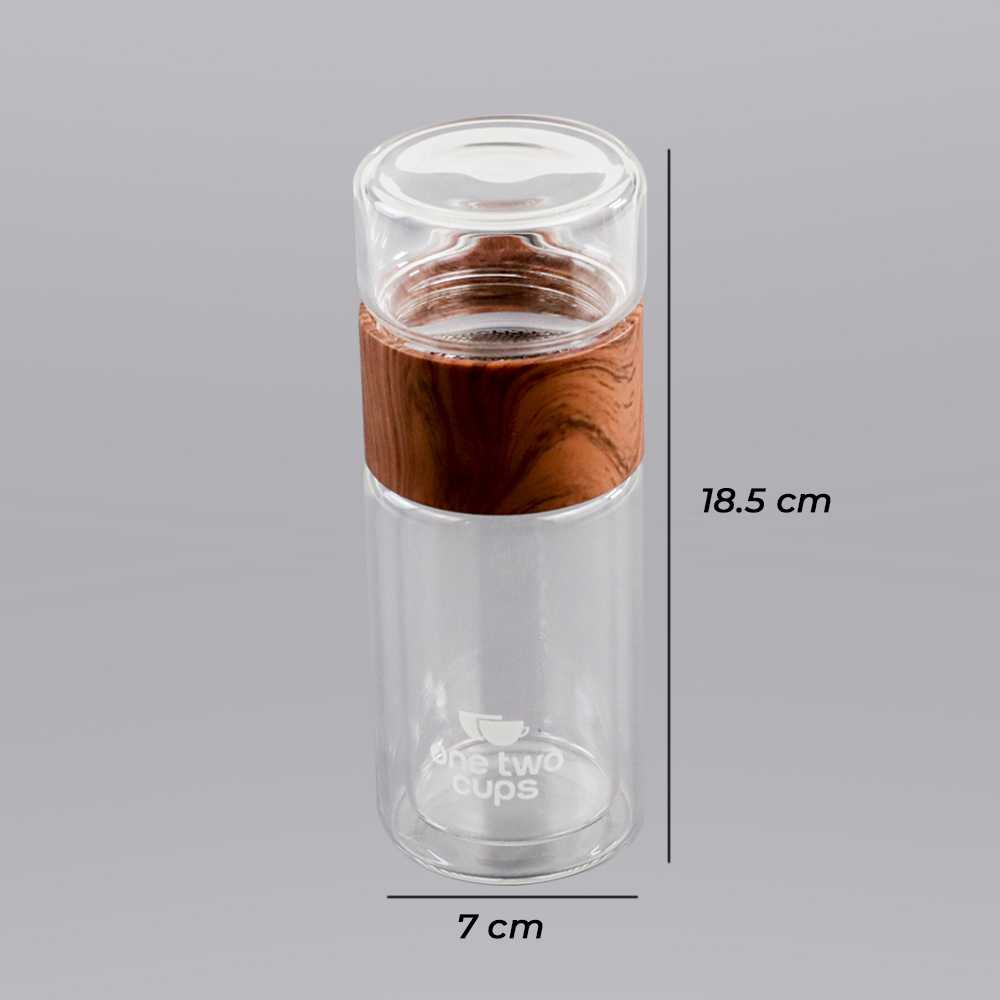 Botol Minum Penyaring Teh Tea Infuser Tea Infuser Bottle Tumbler Kaca Botol Tumbler Minum Teh Dengan Penyaring Double Wall 230ml One Two Cups