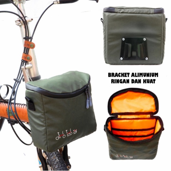 Grosir Tas front block frontblock sepeda lipat waterproof selempang - Army Termurah