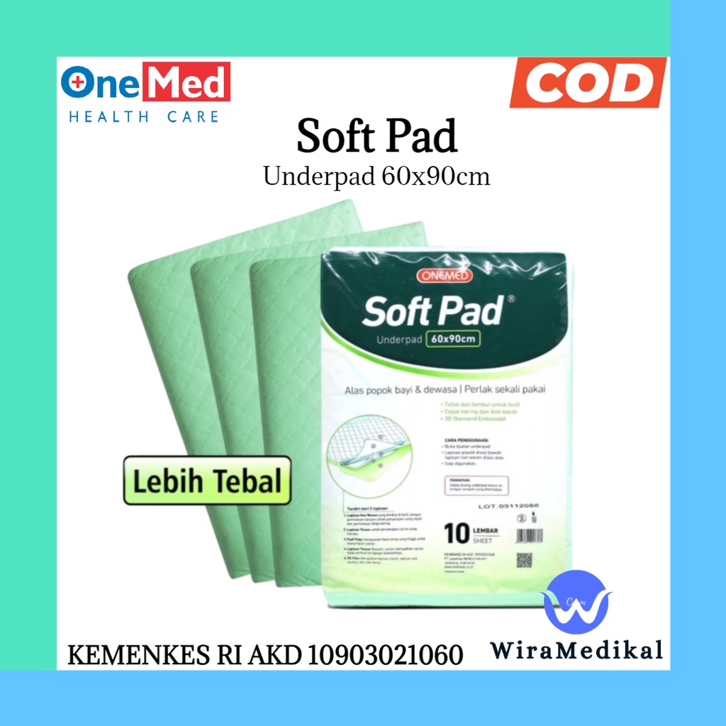 Underpad SoftPad Onemed 60x90 cm Pak Isi 10pcs