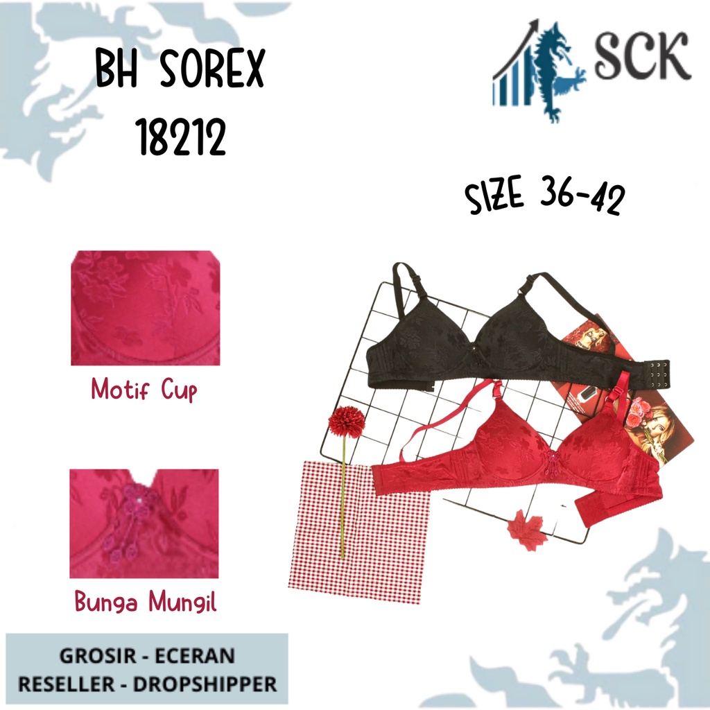 BH SOREX 18212 Cup B 18212 Tanpa Kawat Busa Tipis / BH Sorex 18212 (Cup B) Motif | BH Busa Tipis