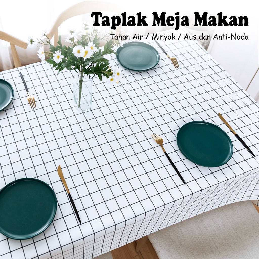 Taplak Meja Makan PEVA Tebal Persegi Panjang Ukuran 152x228cm Kualitas Premium Perlengkapan Rumah Tangga Import Terbaru - D12-3C - Lucky Star