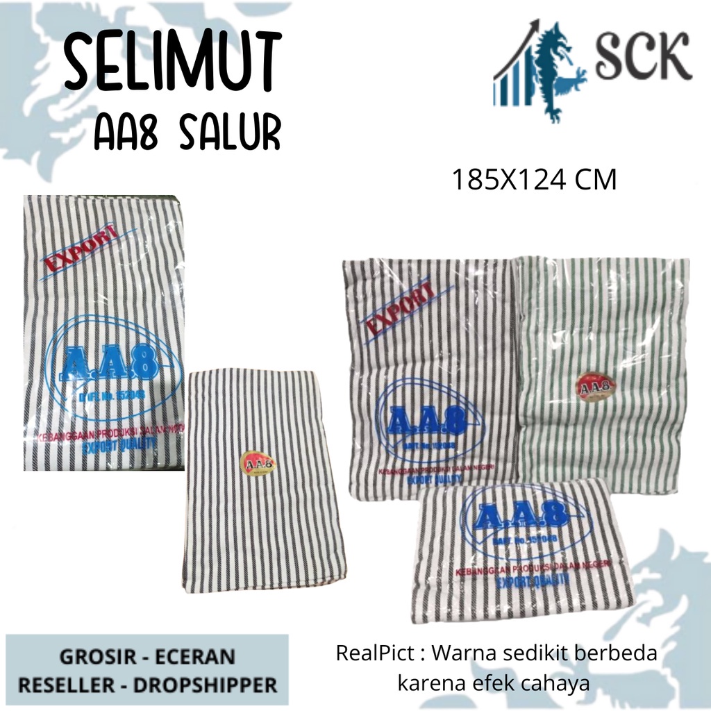 Selimut Garis AA8 / Selimut Putih Salur Rumah Sakit / Perlengkapan Rumah GROSIR