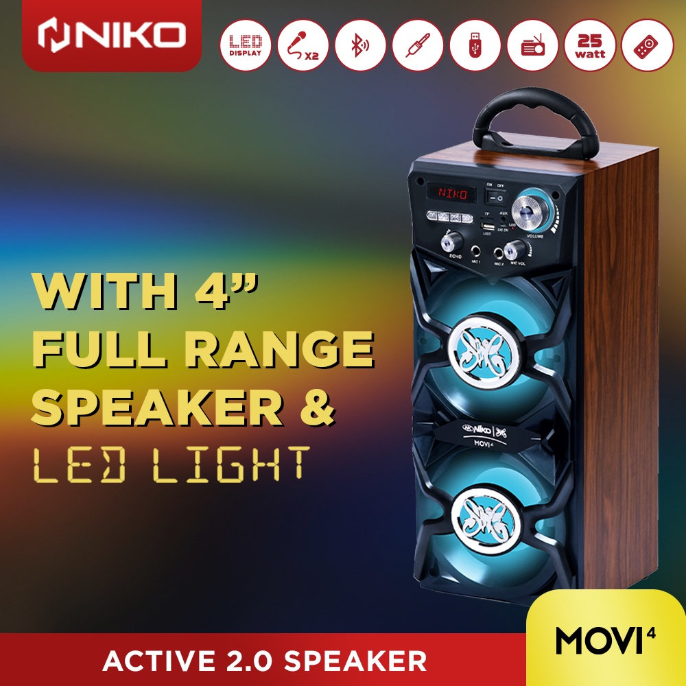 Niko Speaker Active with Bluetooth 25Watt MOBI / MOVI 4 /MOVI 5 - MURAH