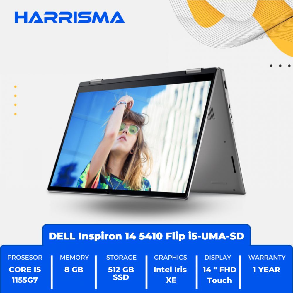 Dell Inspiron 14 5410 Flip i5-UMA-SD i5-1155G7/8GB DDR4/SSD 512GB/14”FHD Touch