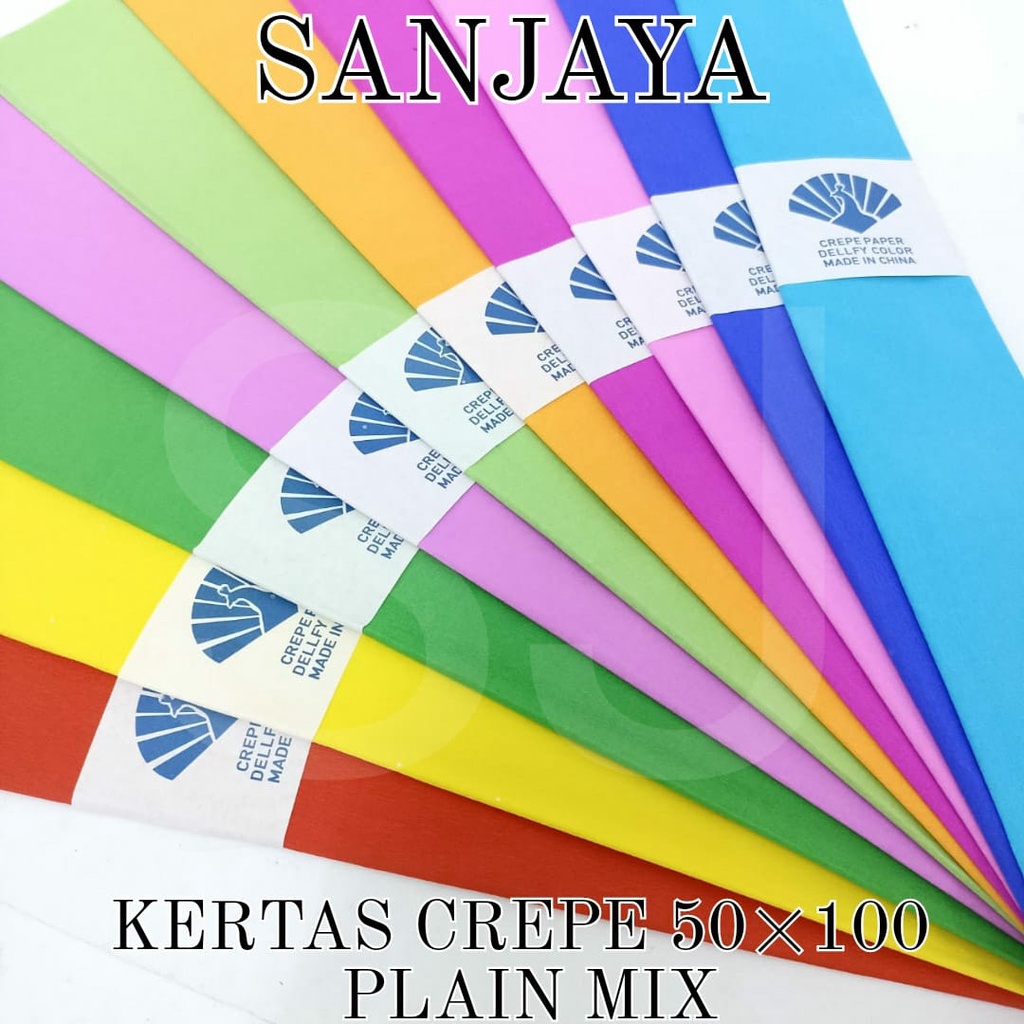 [10 Lembar] Kertas Crep / Kertas Bunga / Kertas Diy Kerajinan Tangan / Kertas Dekorasi Warna / Kertas Crepe 50x100 Plain Mix