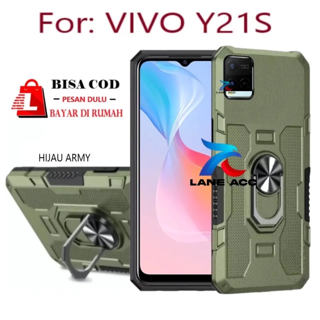 CASING VIVO Y21S CASE ARMOR  CASE STANDING  ROBOT  HIT EYE RING--SOFT KESING STANDING ROBOT VIVO Y21