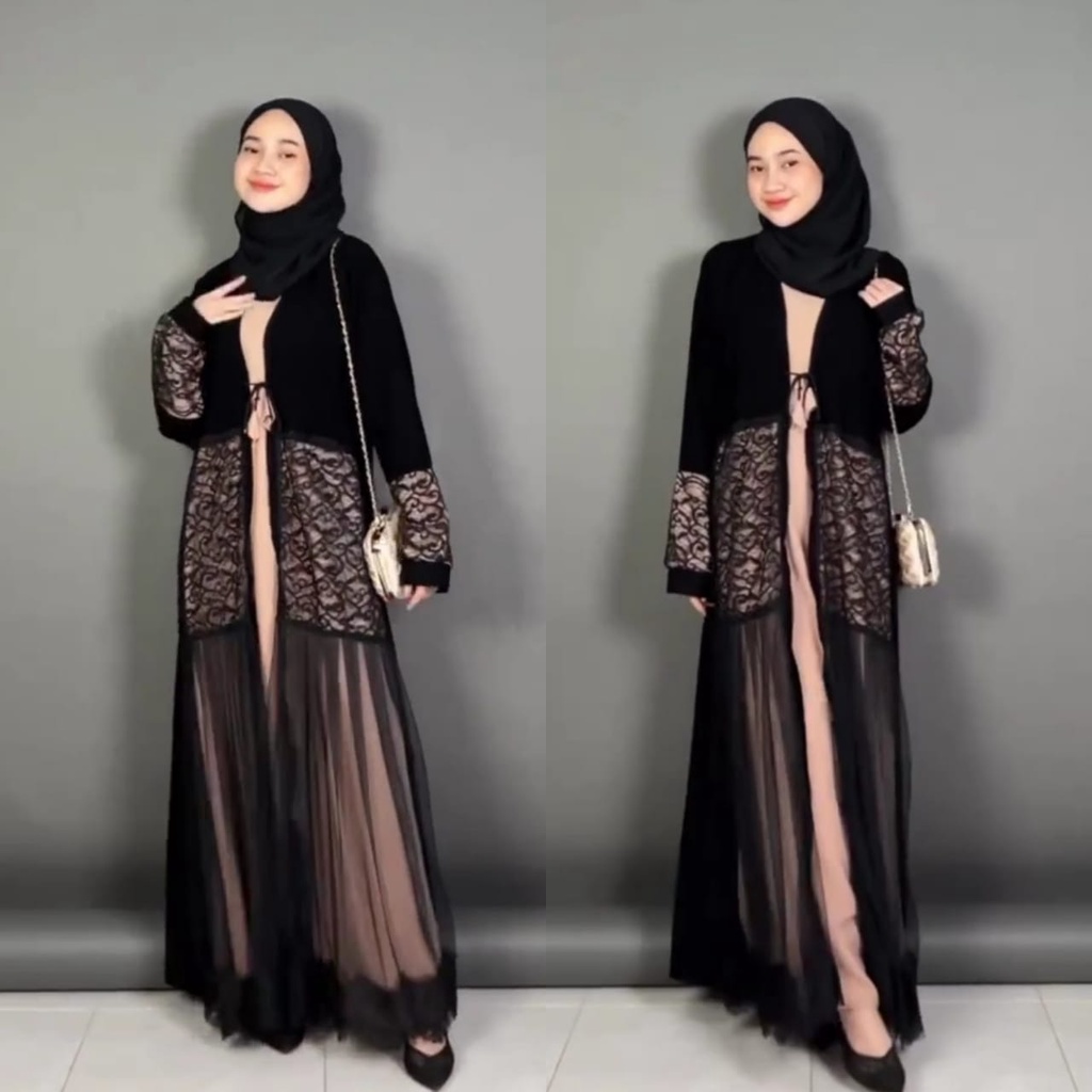 DRESS HITAM -dress polos -abaya arab- gamis turkey -abaya mahra terbaru